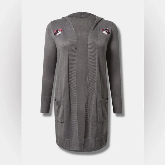 Torrid Disney Mickey And Minnie Mouse Cardigan Hooded Sweater 1X (14-16) - Picture 1 of 11